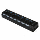 SODIAL(R)7 Port Hub Switchable USB 3.0 Splitter Extender for PC/ Notebook/