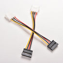 2X 4-Pin IDE Molex to 15-Pin Serial ATA SATA Hard Drive Power Adapter Cable A.AU