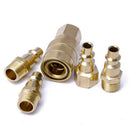 5Pc Solid Brass Quick Coupler Set Connector Air Hose Fitting 1/4" NPT Female