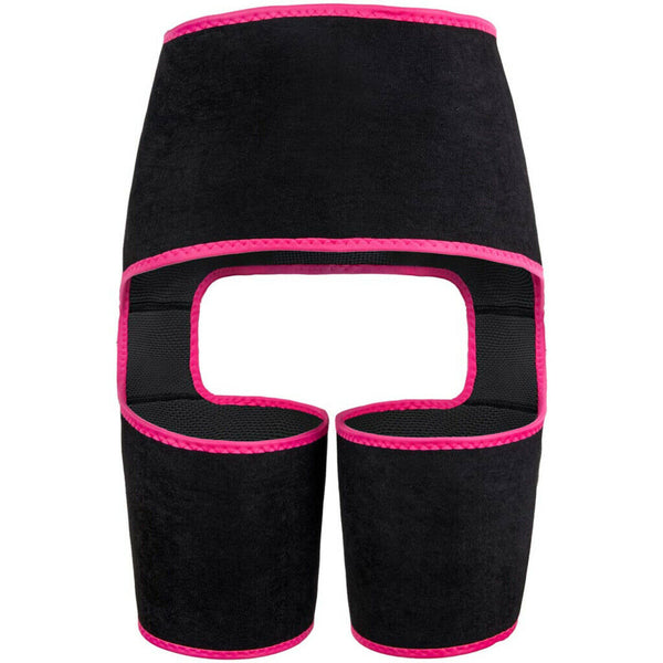Womens 3-in-1 Thigh Shaper Underbust Girdle Belt Exercise Body Shaper Pink - M