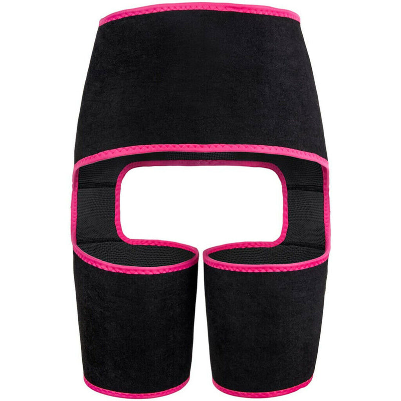 Womens 3-in-1 Thigh Shaper Underbust Girdle Belt Exercise Body Shaper Pink - M