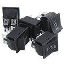 5 Pcs 6 Pin DPDT Black Button On/Off/On Rocker Switch AC 250V/15A 125V/20A A6Y1