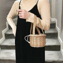 Fashion Summer Women'S Beach Basket Straw Handbag Bucket Bag Wicker Handmad