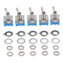 5X MTS-202 DPDT Switch 6A 125V AC 6-Pin ON-ON Mini Toggle Switch 2 Position S JR