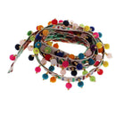 2Pcs Ethnic Fringed Tassel Lace Jacquard Ribbon with Pompom Ball Trim 1 Yard
