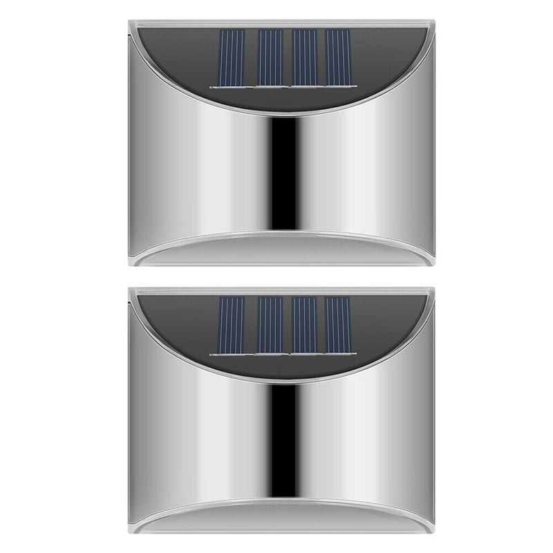 2pcs Warm White 4 LED Solar Lights Waterproof  Wall Stair Lamp for Security