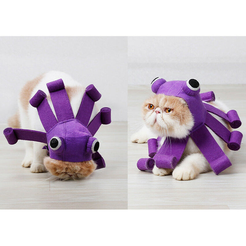 Octopus Cat Headgear Halloween Dress Up Hat Pet Headdress Festive Party Cap