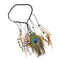 Turban Headband Peacock Hair Rope Feather Headpiece Boho Costume Fancy Dress