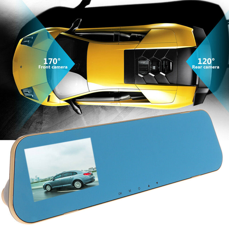 Vehicle V40 Recorder Two-lens Rear View Mirror Camera Video Dashcamera Full HD