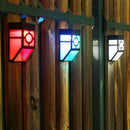 2 LED Solar Wall Light Waterproof Colorful Garden Path Landscape Fence Yard Lamp