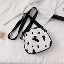 Casual Cow Printed Messenger Bag Women Canvas Small Round Shoulder Pouch