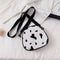 Casual Cow Printed Messenger Bag Women Canvas Small Round Shoulder Pouch