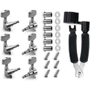 Acoustic Guitar Fully Enclosed Silvery Zinc Alloy Metal Machine Head Guitar