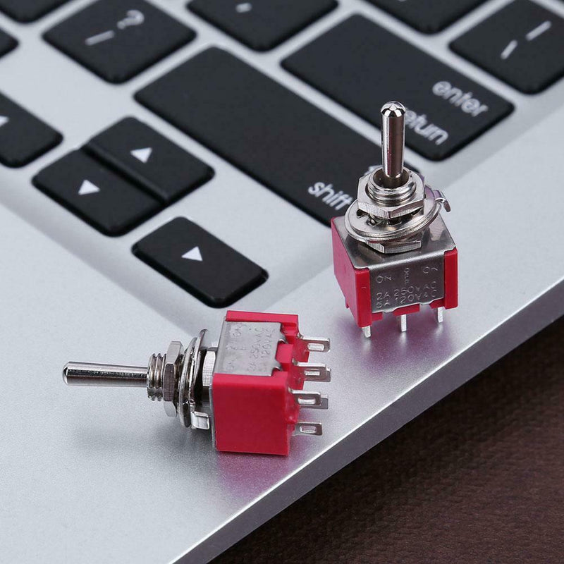 5pcs Mini 3 Positions 6Pin Toggle Switch MTS-223 Dual Reset Power Switch