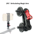 1/4"Clamp Double BallHead Articulating Magic Arm Adapter for Camera LCD Monitor