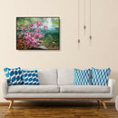 Painting By Numbers Kit DIY Canvas Oil Art Picture WallDecor (Pink Flowers)