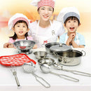 Play Stainless Steel Cookware Pots and Pans and Cooking Utensil Pretend Play