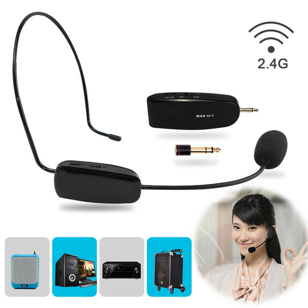 Upgrade 2.4G Wireless Microphone Speech Headset Megaphone Radio Loud Mic A#S