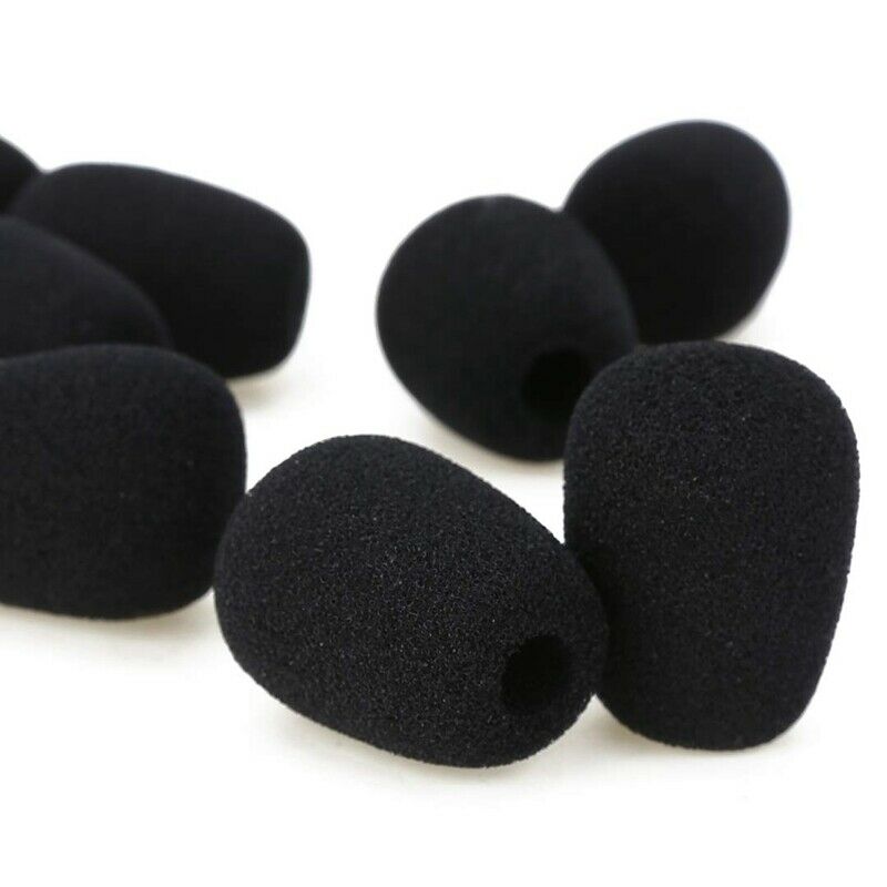 20Pcs Microphone Headset Mic Cover Windscreen Black
