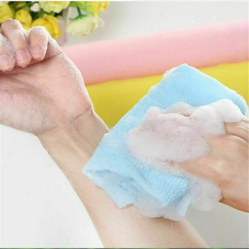 3090cm Nylon Soft Bath Body Wash Towel Scrub Bath Exfoliating Random N2Y8 C Y4L2