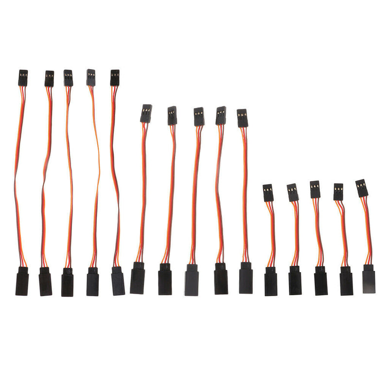 15Pcs 3 Pins Servo Extension Lead Cord Cable for Futaba JR Connector Accs