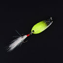 metal spinner spoon fishing lure hard bait sequin noise paillette with feather F