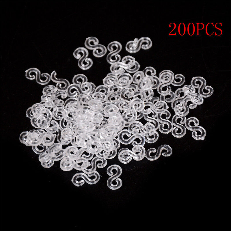 200X Plastic S Clips For  Rubber Band Refills Bracelet Bands   Z