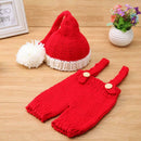 2pcs/Set Cute Baby Knitting Photography Props Overalls Hat Festival Suit