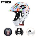 Ftiier Kid Bicycle Helmet Detachable Children Full Face Bike Helmet For Mou