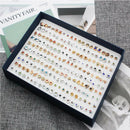 100Pairs Multiple Styles Stud Earrings Set with Organizer Box for Women Lady