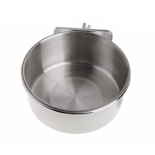 Stainless Steel Bird Feed Bowl Antirust Parrot Food Water Plate Kit (M 12CM