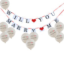 Will You Marry Me Bunting Banner & 10x Latex