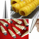 5pcs DIY Baking Cones Stainless Steel Spiral Baked Croissants Tubes Horn Pa