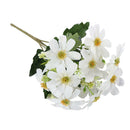 Artificial Silk  Flower Bouquet 5 Stems 10 Heads, 33cm/12.99''-White