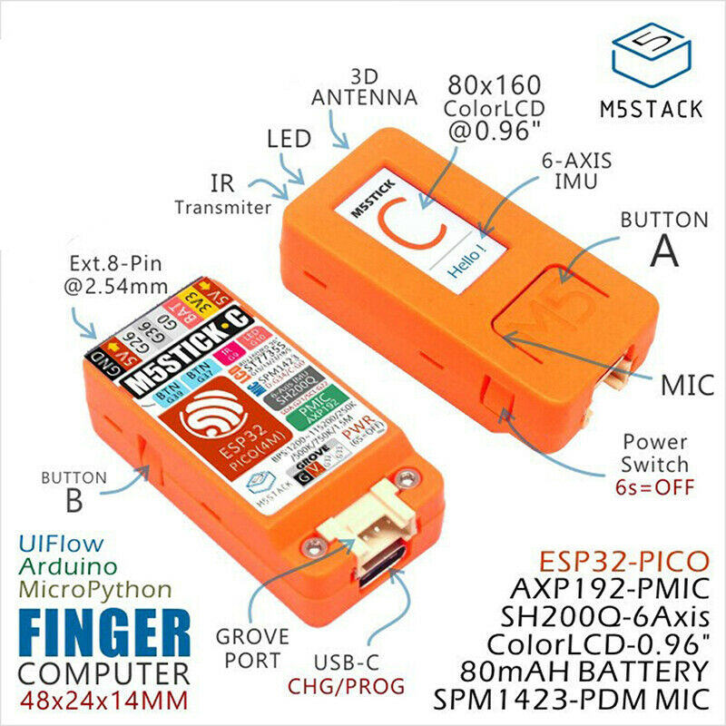 M5StickC ESP32 PICO Mini IoT Development Board Finger Computer with Color  FT