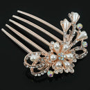 Rhinestones Pearls Bridal Wedding Party Hair Comb Headdress Clip Pin Decor, D2M2