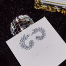 Fashion Olive Branch Leaf Cut Big Cubic Zirconia Women Stud Earrings Elegan B2N0