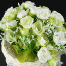 Nostalgic Bicycle Artificial Flower Decor Plant Stand (White+green)