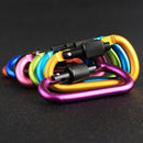 20Pcs 8Cm Aluminum Carabiner D-Ring Key Chain Clip Camping Keyring Snap Hoo