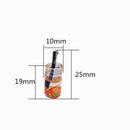 20PC Mixed Glass Fruit Slice Juice Bottle Pendants Mini Charms DIY Craft Jewelry