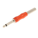 1x 1/4'' Mono Jack Audio Adapter Connector for Headphone Mixer Amplifier Red
