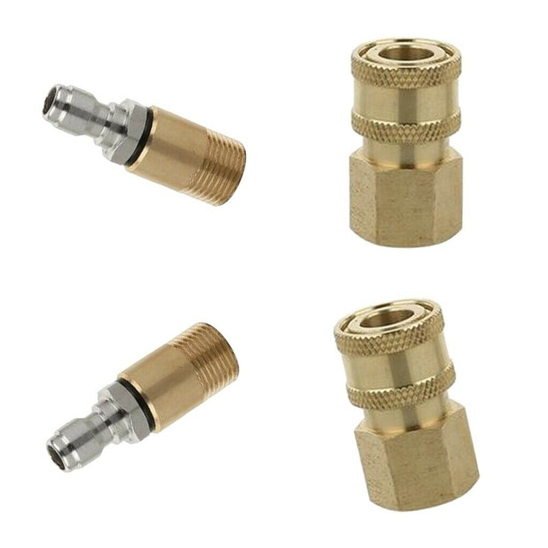 4-Set Durable Quick Connect Coupler Pressure Washer Pipe Adapters [M18x1.5mm]