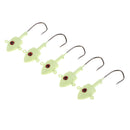 5pcs Jig Head Fishing Hooks Lure Weighted and Fast Sinking Luminous 6cm/21g
