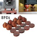 8Pcs Rosewood Speaker Isolation Feet Stand 23mm/0.91" Wooden Spikes + Base Pad