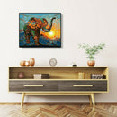 DIY Digital Oil Painting By Numbers Sun Elephant Modern Wall Art Decoration A