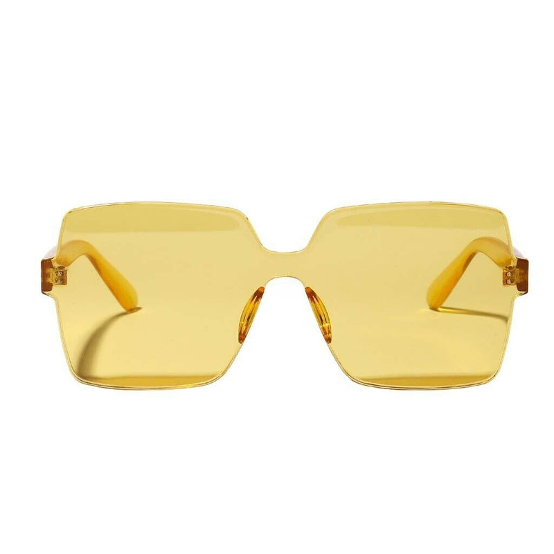 3pcs Women Mens One Piece Sunglasses Square Rimless UV400 Eyeglasses Eyewear