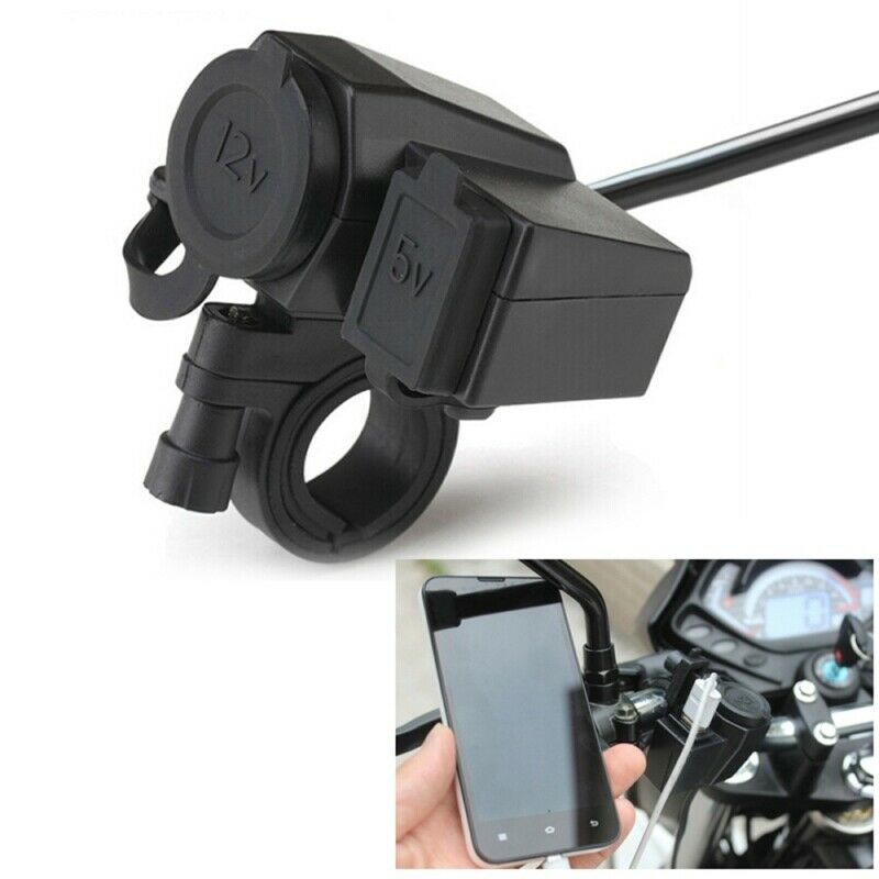 12V Motorcycle USB Charger Cigarette Lighter Waterproof Power Ports Outlet New