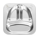 Stainless Steel Lunch Container Serving Dish Tray Snack Plate Kids 3 Cell
