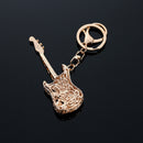 Fashion Mini Guitar Keychain Crystal Cute Gadgets for Women Men Gift