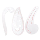 3Pcs Hard Plastic Comma Shaped French Curve Ruler by Garment Sewing Supplies